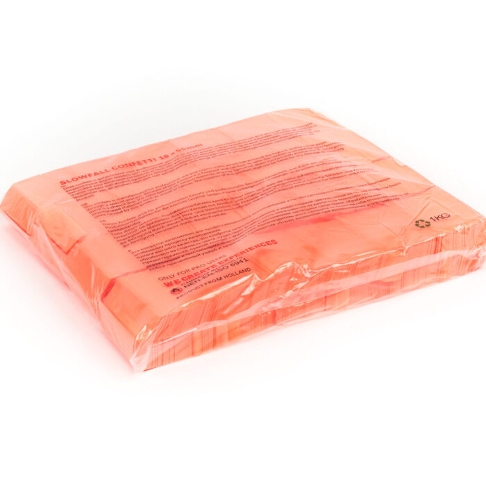 TCM FX - Lassú esésű UV Konfetti Téglalapok 55x17mm- UV Narancssárga - 1 kg